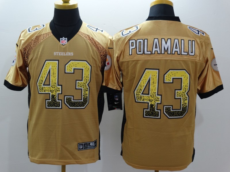 Men's Pittsburgh Steelers Troy Polamalu #43 Gold Jersey